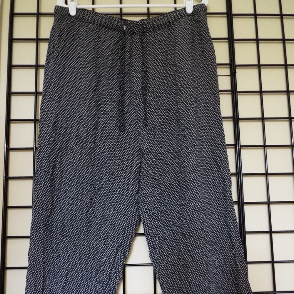 Alfani Men's Black Print Cropped Lounge Pants M